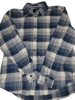 Wind River Men's Blue And Grey Plaid Button-Up Shirt Size M